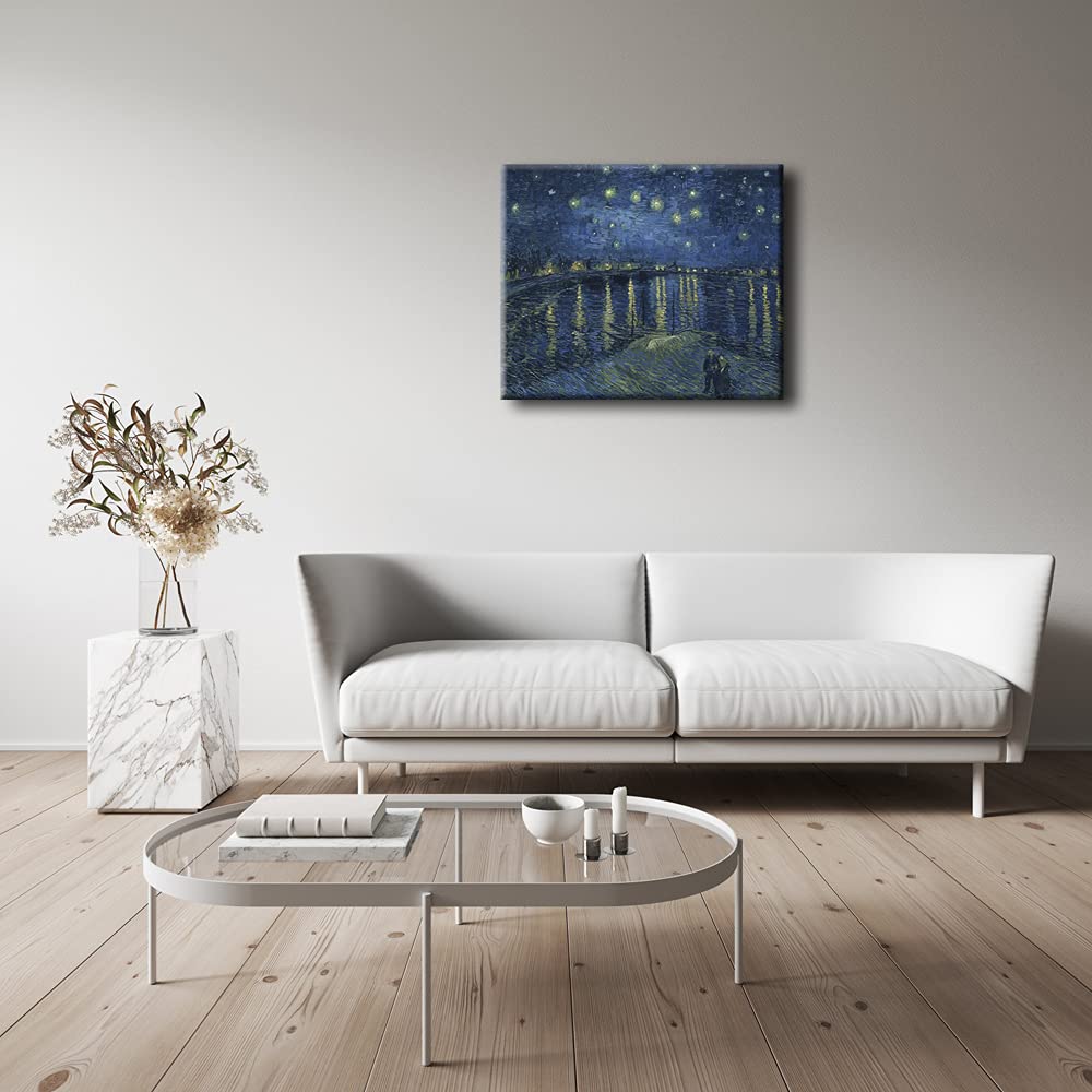 Wieco Art Starry Night Over The Rhone By Van Gogh Classic Oil Paintings Reproduction Modern Seascape Giclee Canvas Prints Artwor