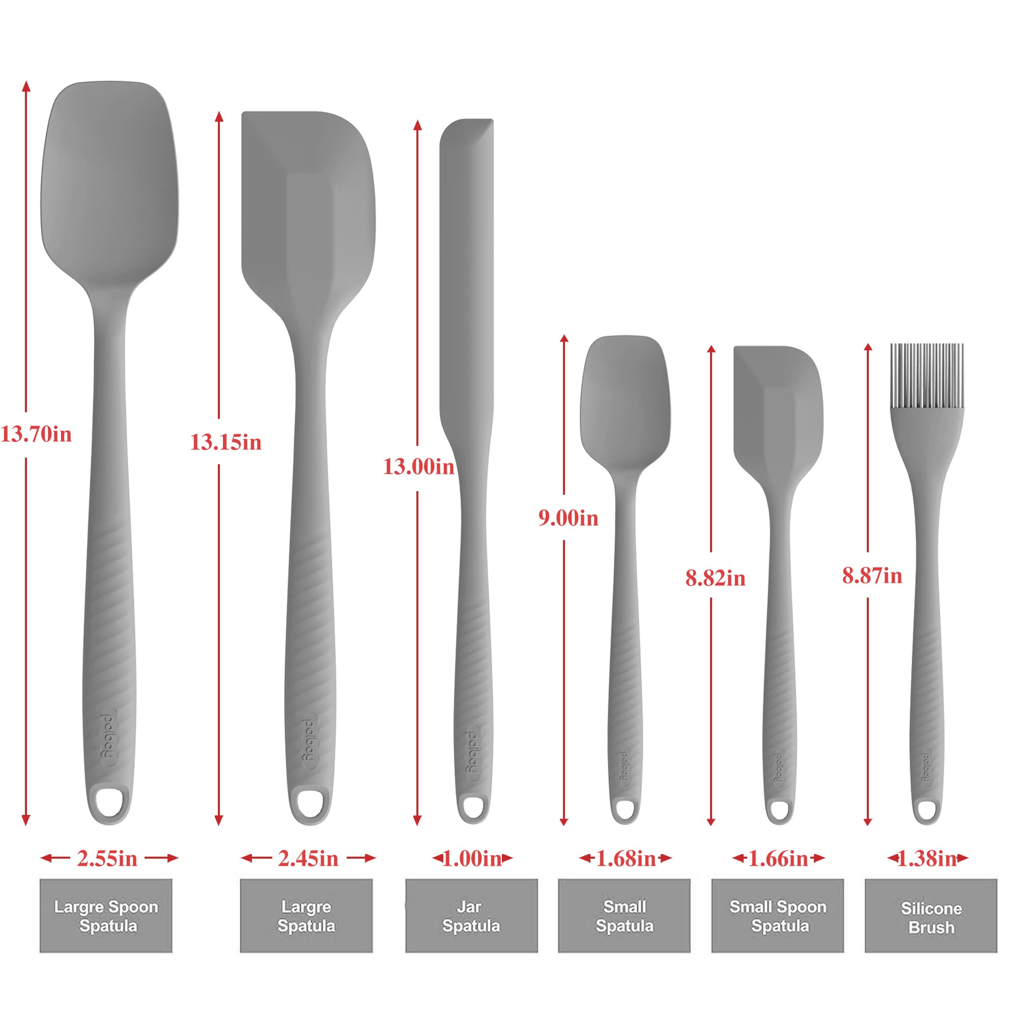 Permanent Warranty Silicone Spatula Set Of 6 Heat Resistant 600 Food Scraper For Baking Cooking Mixing Scraping Nonstick Cookwar