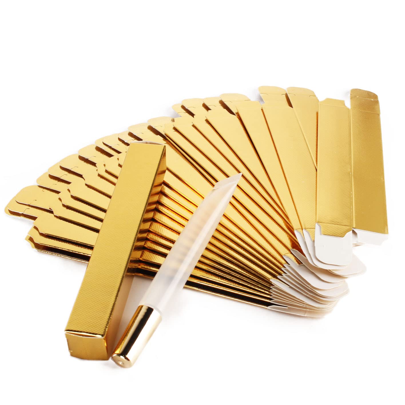 COSIDEA 50 pcs gold Kraft paper box 22 * 22 * 137 paper packing box for lip gloss mascara