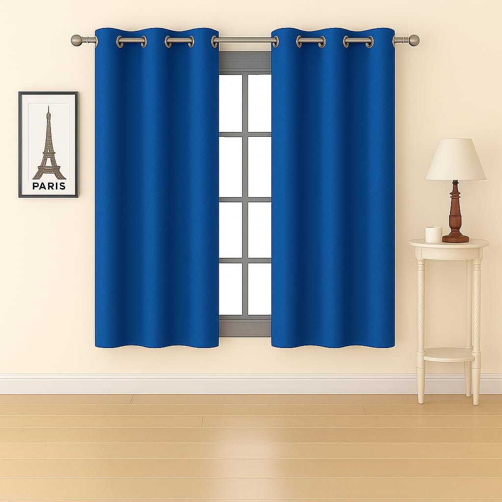 Bhoomi Impex Room Darkening Blackout Window Curtain 5 Feet Set Of 2 | Thermal Insulated Stainless Steel Eyelets, Heavy Blackouts