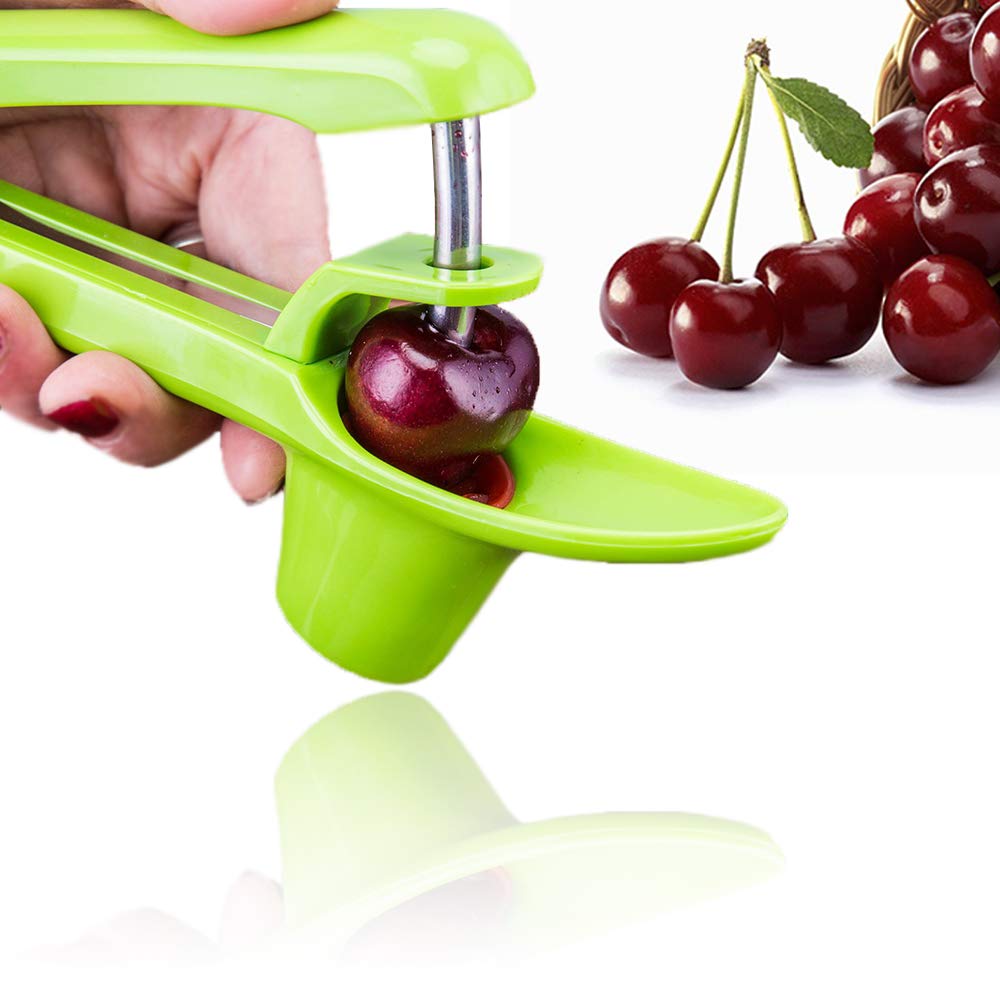 Cherry Pitter Olive Pitter Tool Core Stone Removal Green - Simple & Durable Heavy Duty Kitchen Gadget
