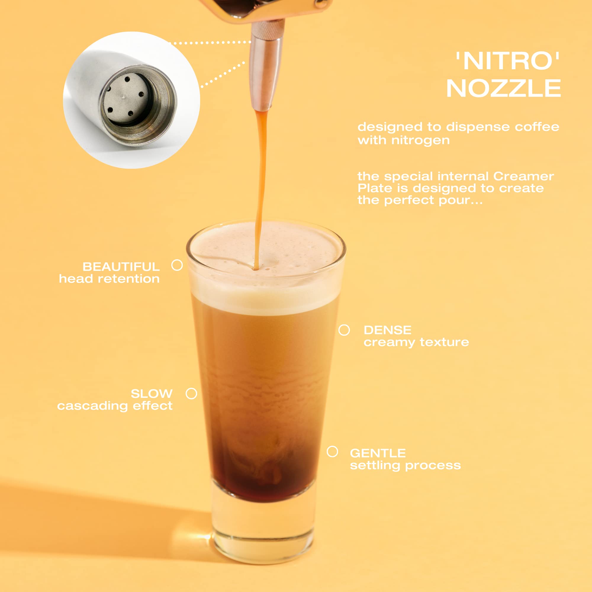 Impeccable Culinary Objects (Ico) Nitro Kafo 1L Nitro Coffee Maker, Aluminum Nitro Cold Brew Coffee Maker With Special Nitro Dif