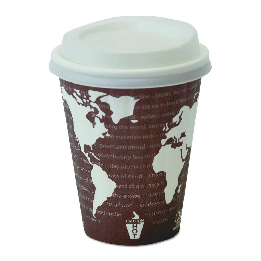 Eco-Products Ecolid 25% Recycled Content Hot Cup Lids, Fits 10 To 20 Oz Hot Cups, White, Case Of 1000 (Ep-Hl16-Wr)