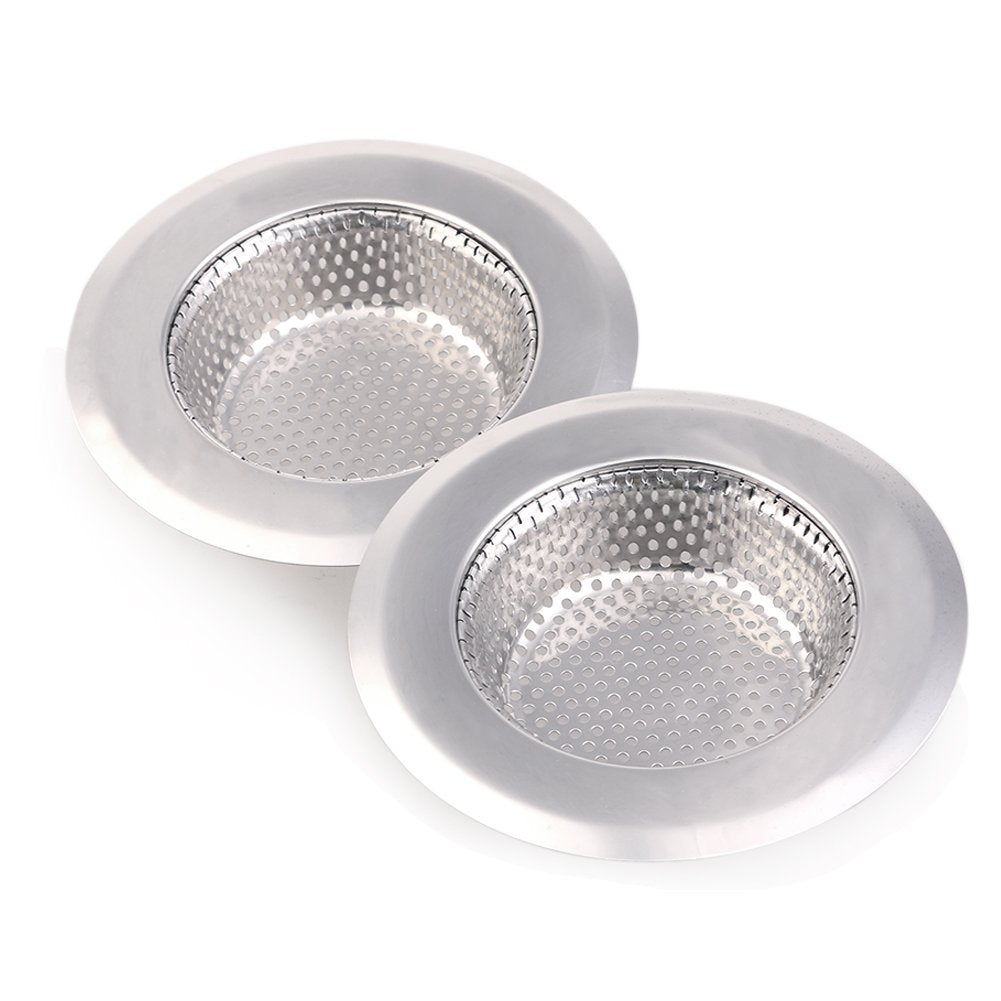 Nhsunray 2Pcs Stainless Steel Kitchen Sink Strainer Heavy-Duty Drain Filter Fit For Drain Filter For Kitchen Bathroom Basin Laun