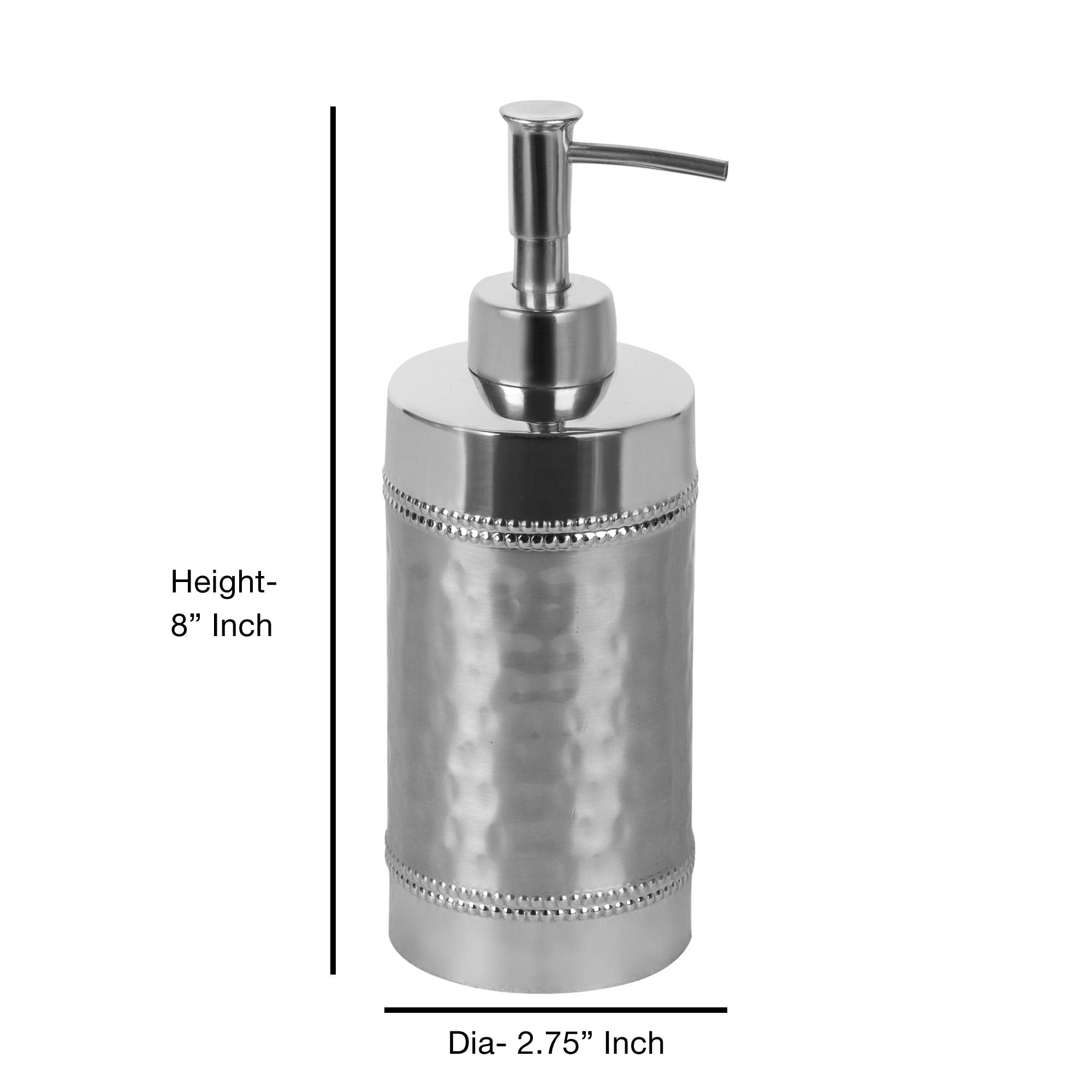 Nu Steel Hudson Bathroom Soap, Lotion & Liquid Gel Pump Dispenser In Premium Polished Stainless Steel For Bathrooms & Vanity Spa