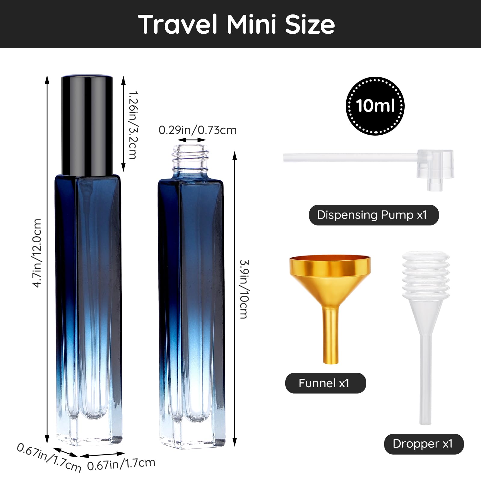 Segbeauty Travel Perfume Bottle, 5 Pack Of 10Ml Empty Refillable Glass Perfume Atomizer, Portable Cologne Dispenser Spray Bottle