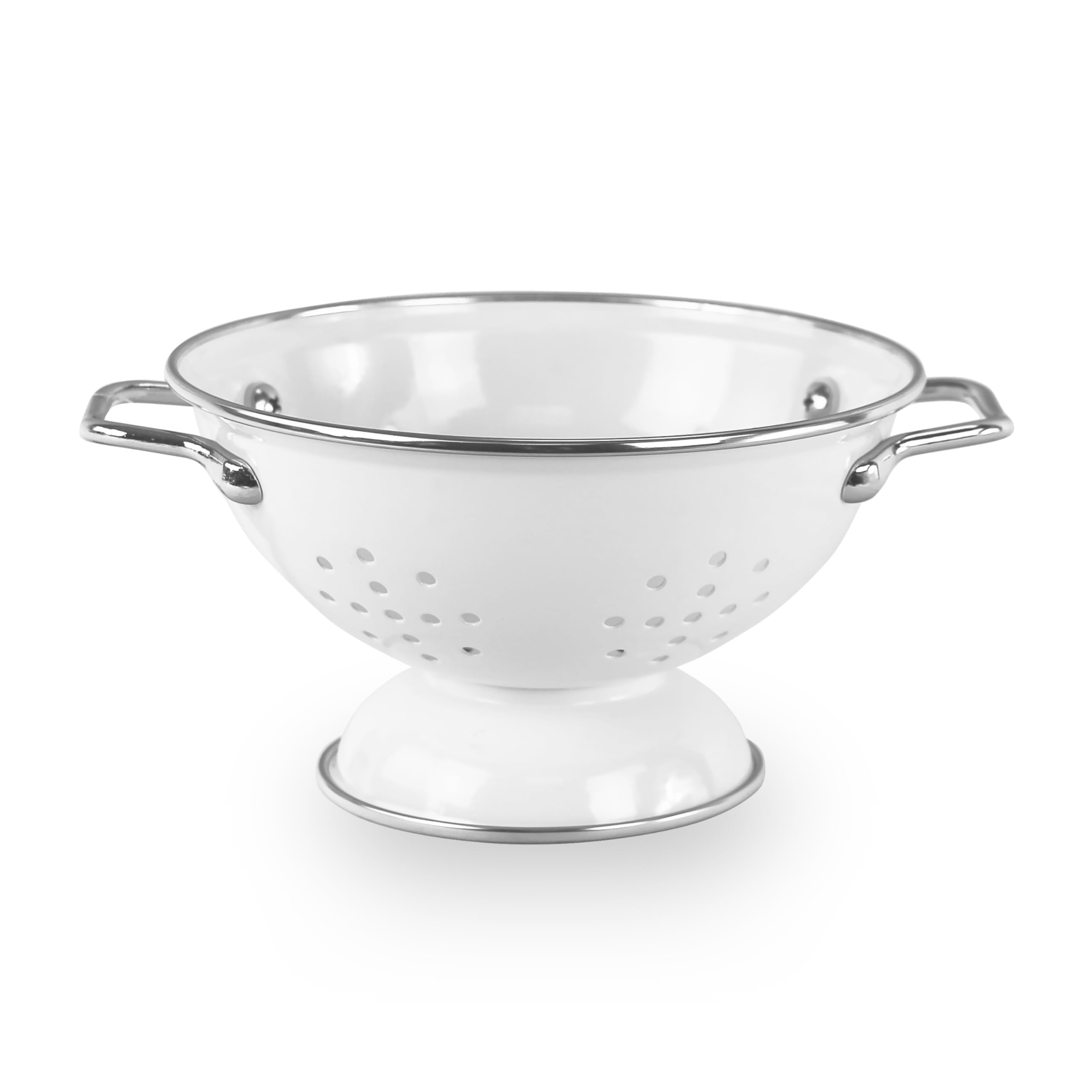 Reston Lloyd, 1 Quart Powder Coated Steel Kitchen Strainer Basket for draining Pasta, Vegetable and Fruit, Chrome Handles and Wi