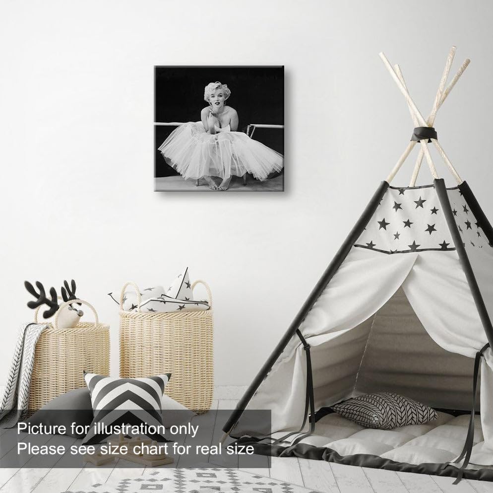 Niwo Art-Monroe C, Classic Movie Stars Canvas Wall Art Home Decor,Stretched Ready To Hang (20''X20''X1.5'')