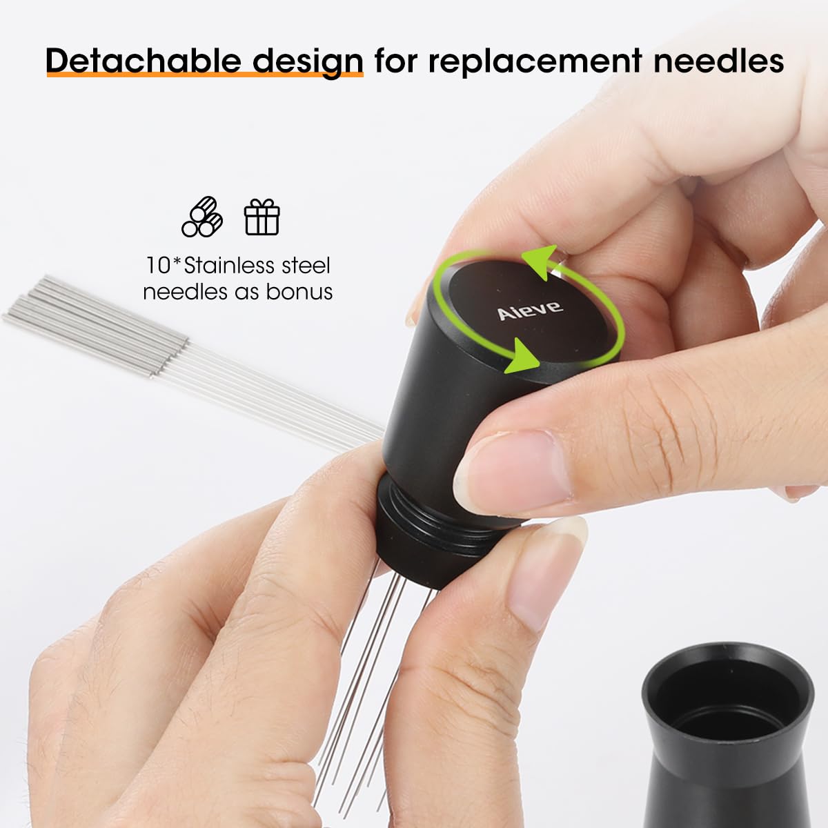 Aieve Wdt Tool Espresso,Espresso Distribution Tool With 10+10 Pcs 0.4Mm Stainless Steel Needles Espresso Stirrer And Heavy Duty