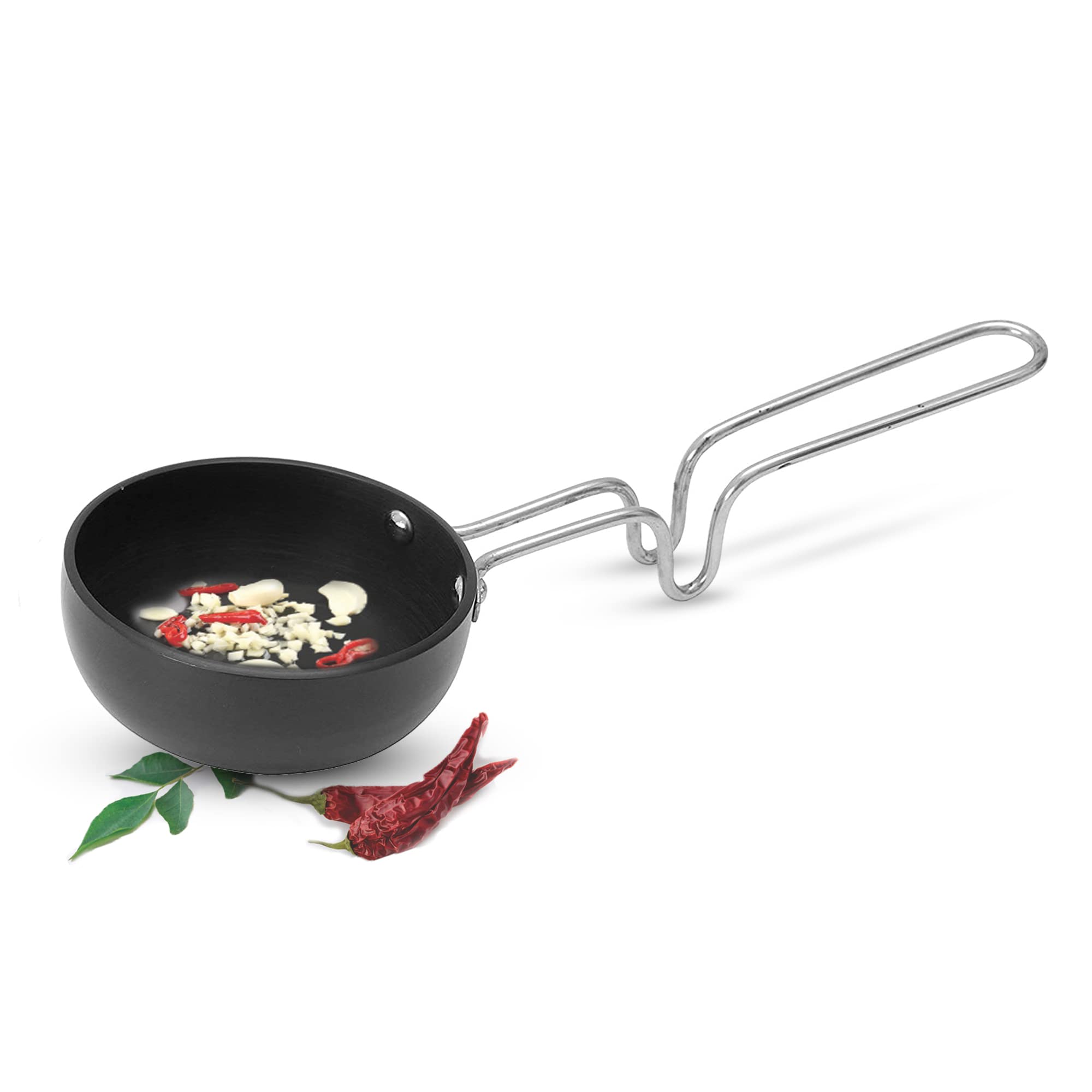 Milton Pro Cook Induction Cookware & Gas Stove Friendly Hard Anodized Tadka Pan 12 Cm | Spice Tempering & Seasoning | Sturdy Sta
