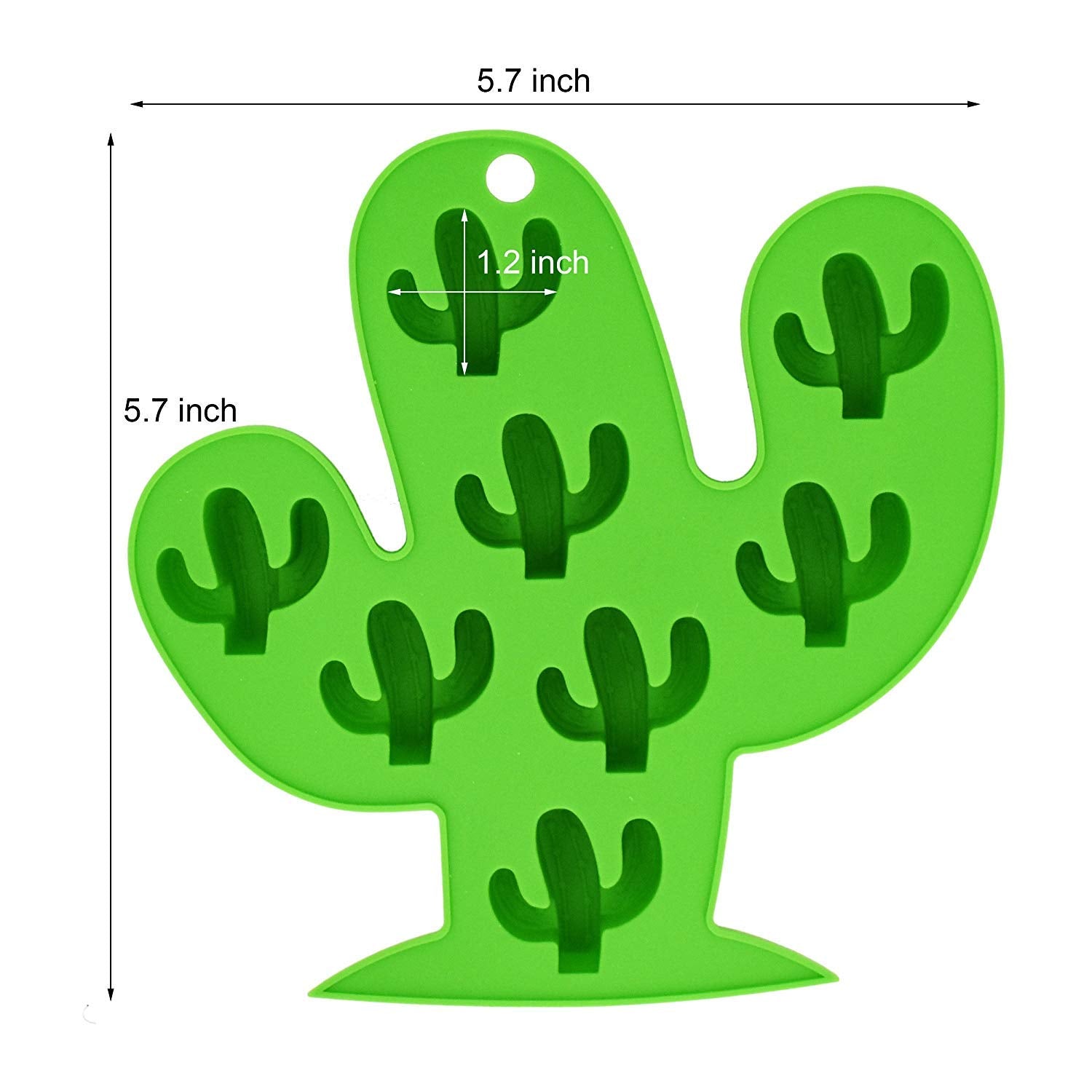 Fewo 2Pcs Mini Cactus Ice Cube Tray, Cacti Silicone Molds Set For Chocolate Candy Cake Cupcake Soap Baking Jello Cookie Wax Cray