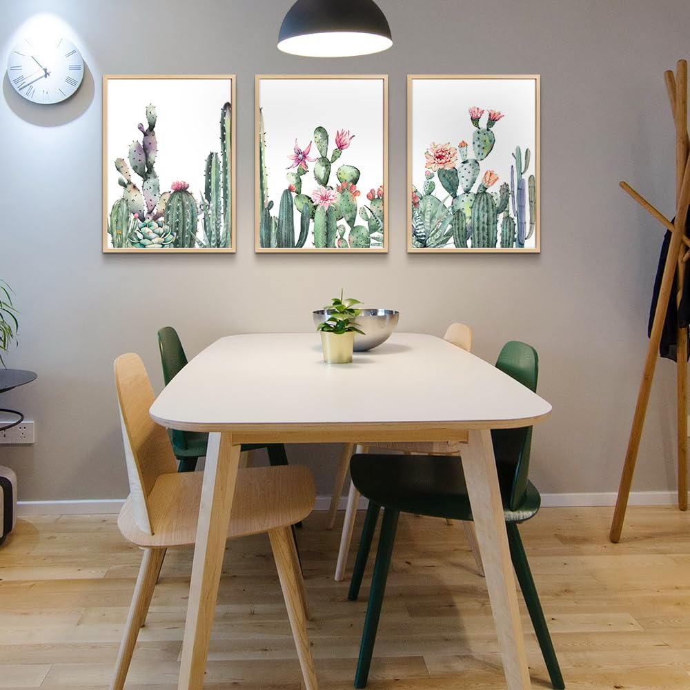 Tthyuews Large Boho Wall Art For Living Room Wood Framed Wall Decor For Bedroom Office Wall Art Kitchen Home Decoration Canvas F