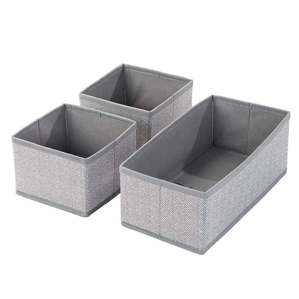 Dr Mall Storage Box Set Of 3 Closet Dresser Drawer Organizer Cube Basket Bins Containers Divider With Drawers For Underwear, Bra