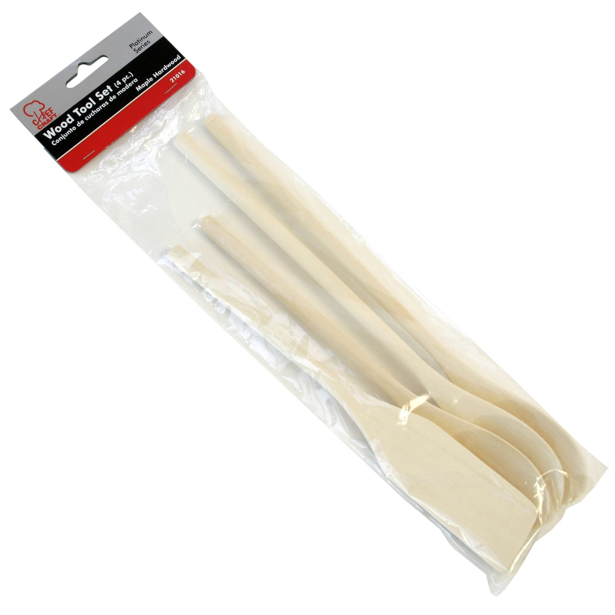 Chef Craft Classic Wooden Tool Set, 4 Piece Set, Natural