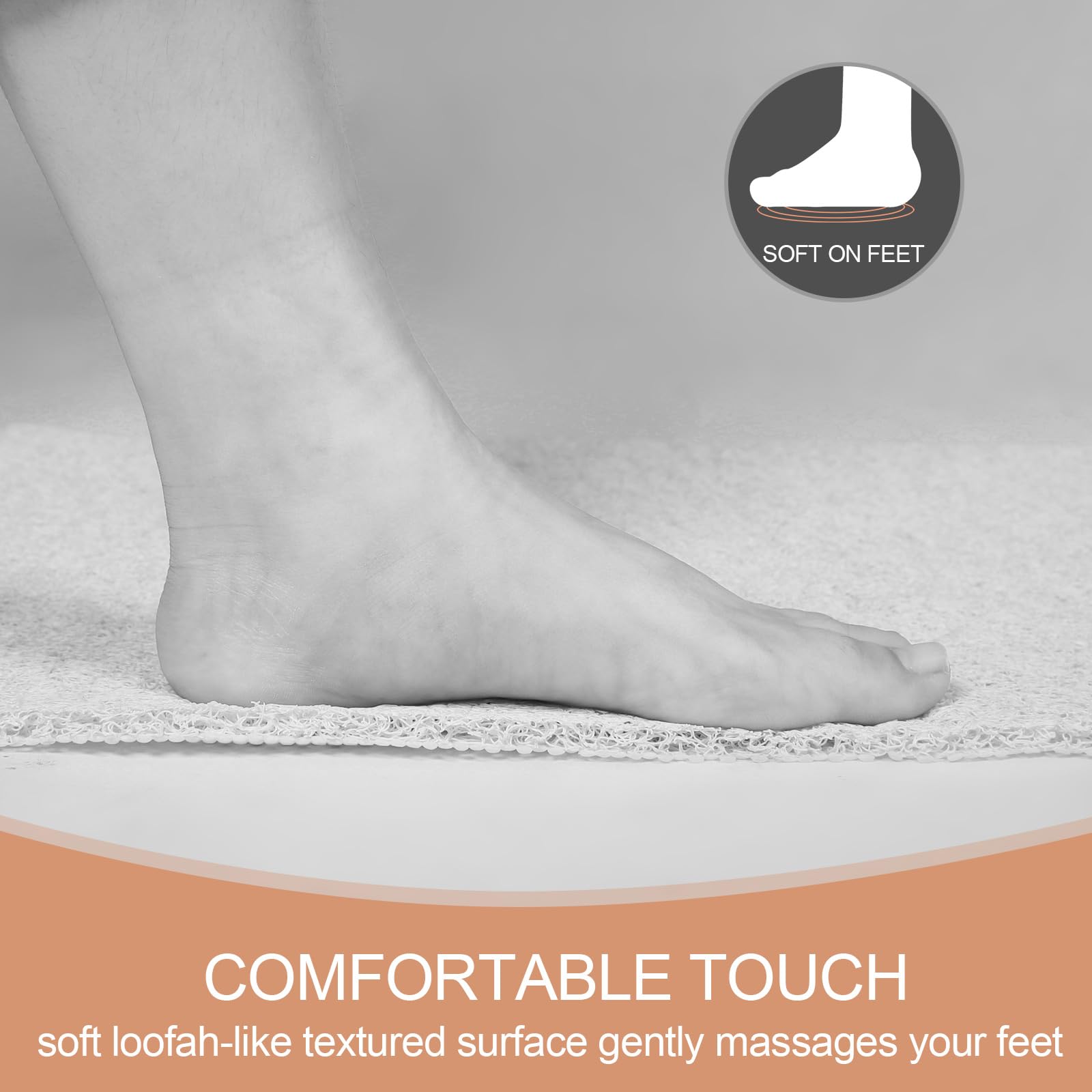 Joyhalo Shower Mats For Showers Anti Slip For Elderly, 17'' X 24'' Non Slip Bath Mat For Inside Shower, Bath Tub Mats For Bathro