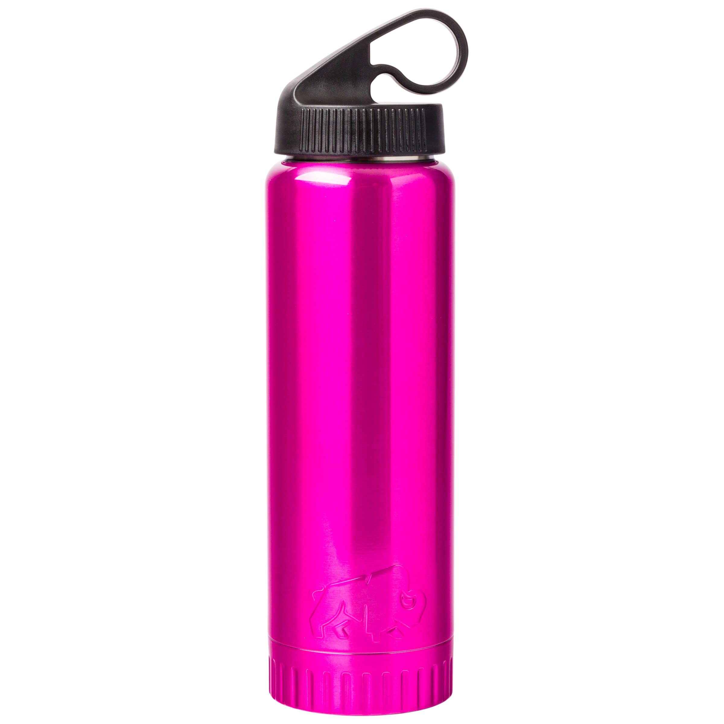 Silver Buffalo Double Walled Vacuum Insulated Stainless Steel Water Bottle, 20 Ounces, Magenta