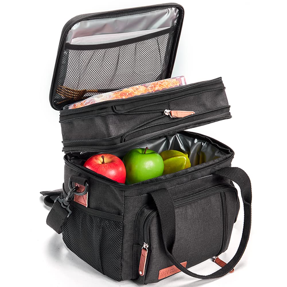Movcompra Expandable Insulated Lunch Bag, Large Lunch Bags For Women Men, Reusable Lunch Bag With Adjustable Shoulder Strap For 