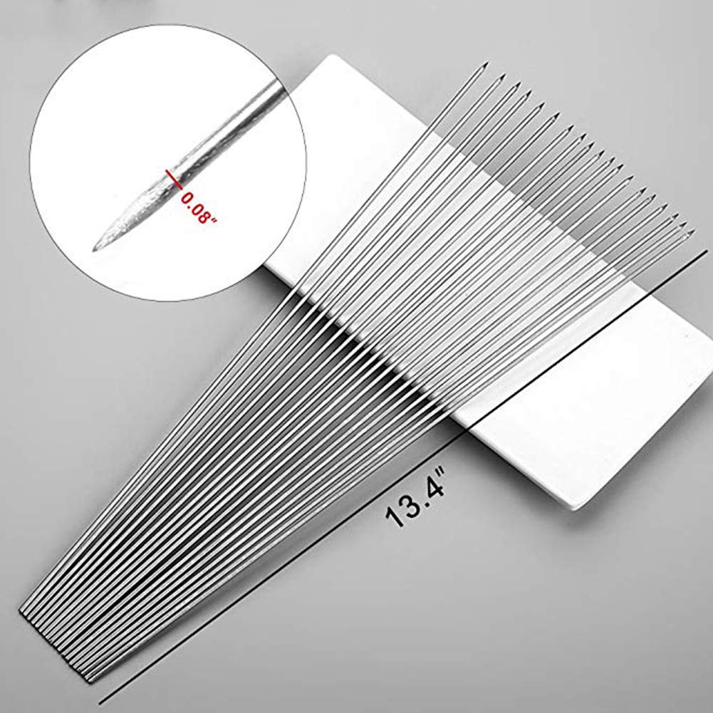 Bigotters Barbecue Skewers, 100Pcs Skewers For Grilling Stainless Steel Skewers Bbq Needle Sticks Metal Skewers For Meat Shrimp