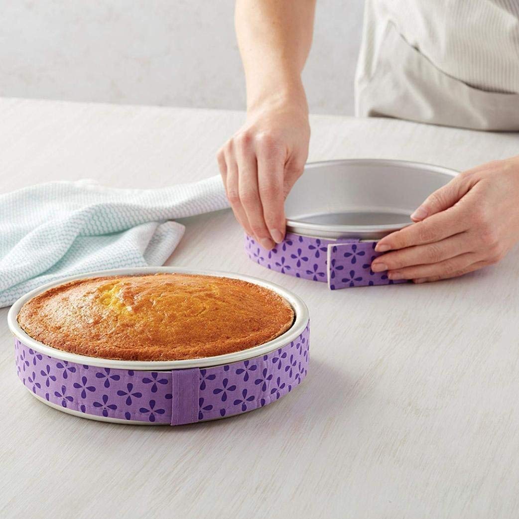 Mity Rain 4-Piece Cake Pan Dampen Strips, Super Absorbent Thick Cotton Strips For Baking, Cake Leveler And Baking Supplies