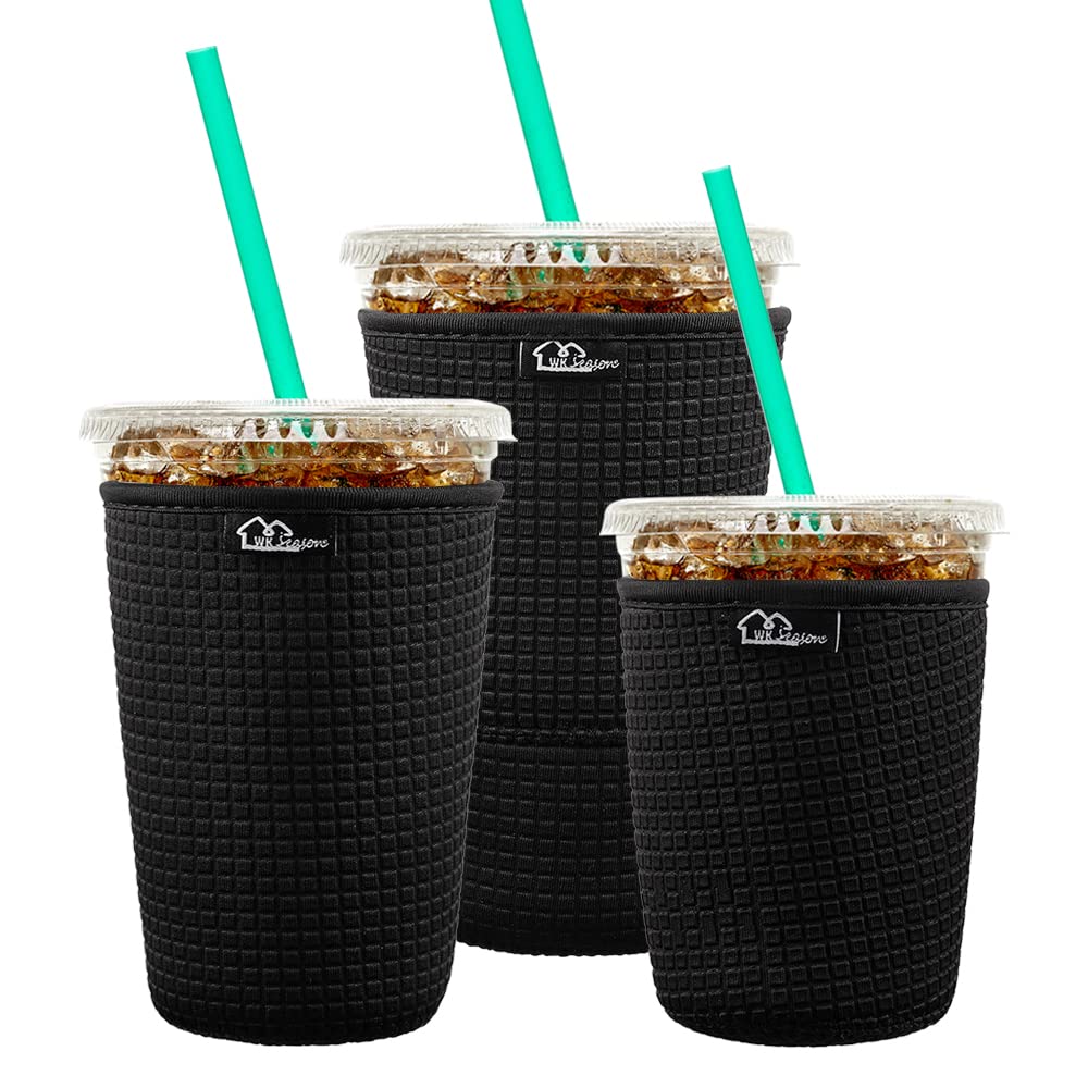 Reusable Iced Coffee Cup Sleeve for Cold Beverages and Neoprene Cold Coffee Cup Sleeves Cooler Cover 16-32OZ for Coffee Cups, Mc