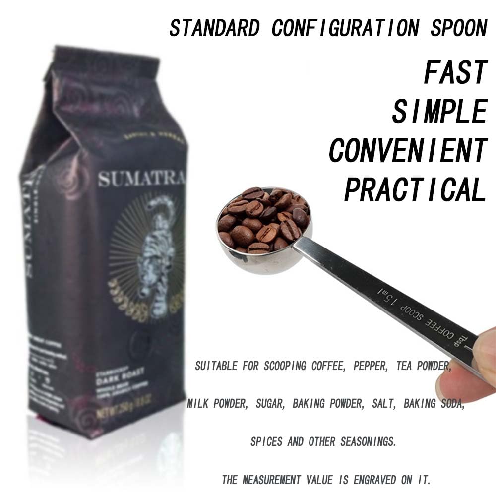 2 Packs Sainless Steel Coffee Measuring Spoon Coffee Scoop Premium Coffee Scoop Set 2 Tablespoons (30 Ml) Spoon-Silver For Coffe