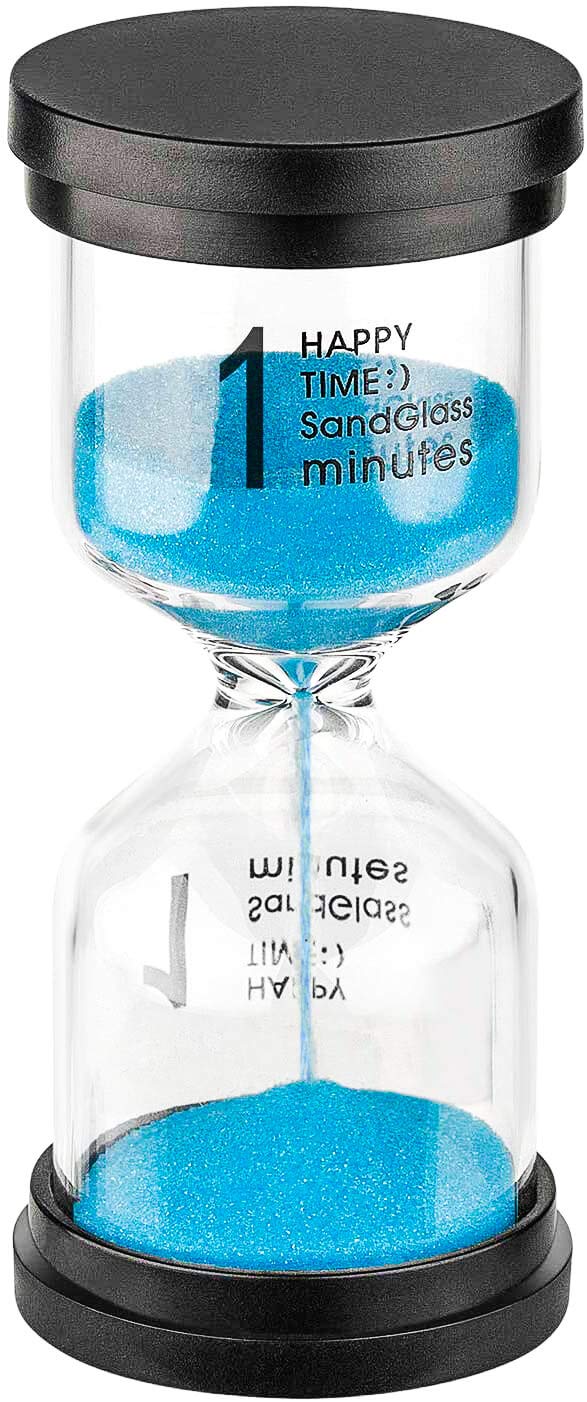 Sand Timer 1 Minute Hourglass Timer: Colorful Sand Watch 1 Minute, Small Blue Sand Clock One Minute, Plastic Hour Glass Sandglas