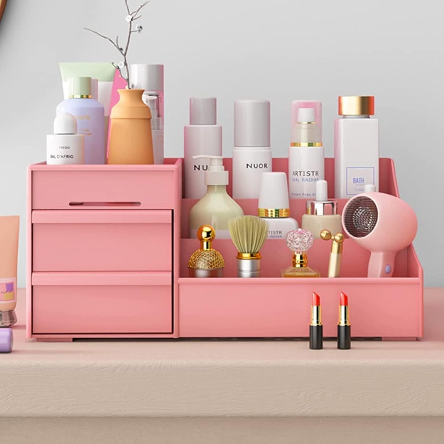 Alphit Sale Makeup Organizer For Vanity With Storage Drawers, Bedroom Organization For Perfume, Brush, Skincare. Kawaii Clear Ac