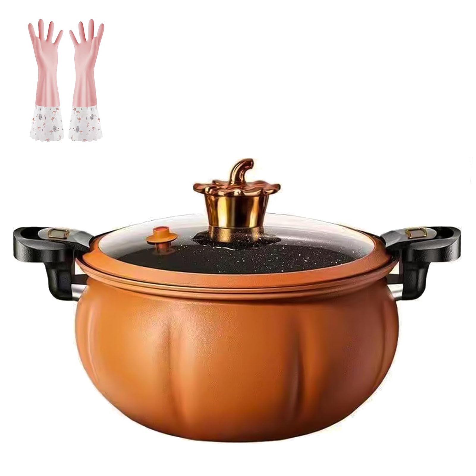 Multifunctional Large Capacity Nonstick Pressure Cooker, 8 Qt Micro Pressure Cooker with Visible Transparent Glass Cover, Multi