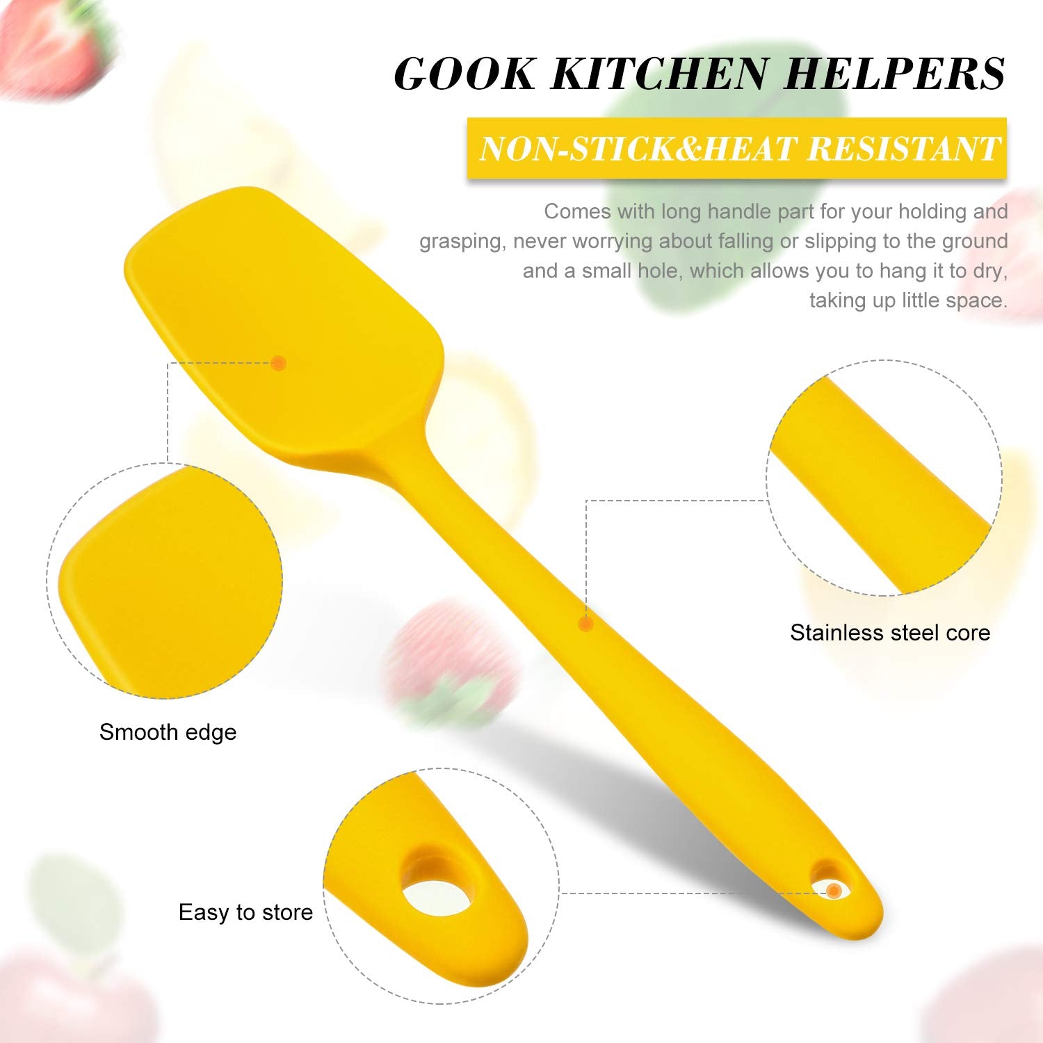 Patelai Silicone Spatulas, 7 Pieces 8.2 Inch Small Rubber Spoon Spatula Non Stick Kitchen Spatulas Heat Resistant Flexible Scrap