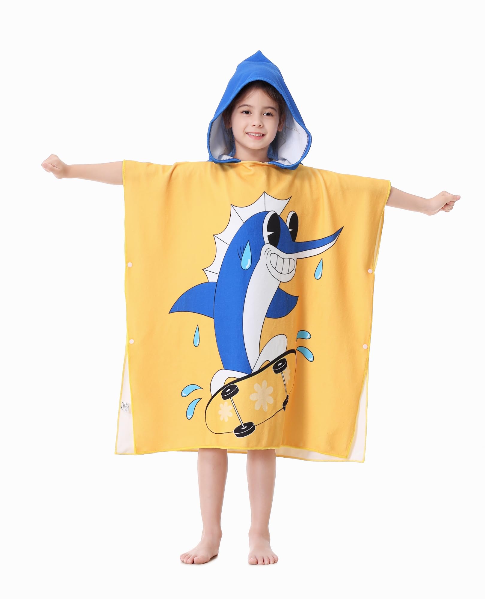 Age 3 4 5 6 7 8 9 10 Years Children Boy Girl Bath Beach Towel Poncho Gift for Kids with Hood