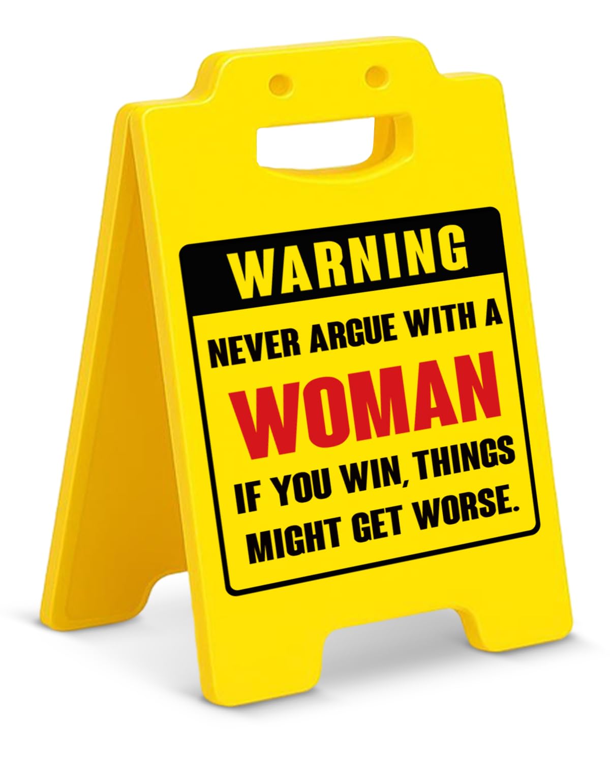 Funny Man Cave Desk Decor Sign Never Argue with a Woman Warning Sign for Home Man Cave Garage Bedroom Decoration