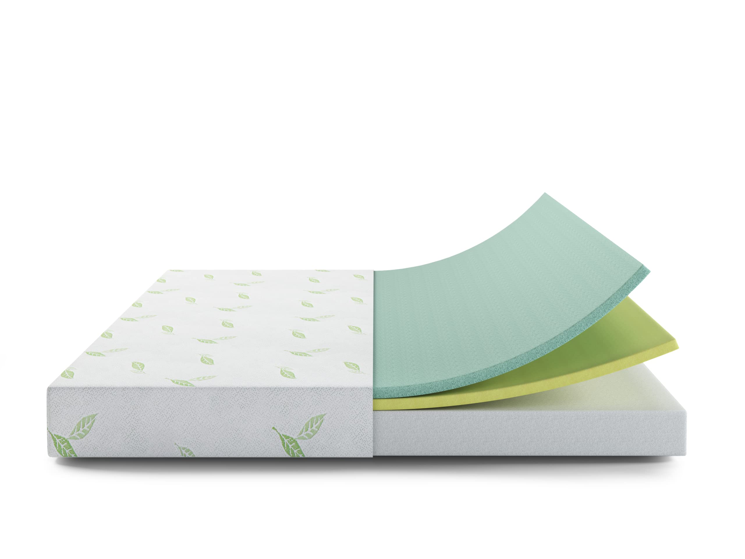 Napqueen Anula, Full 6'' Green Tea Memory Foam Mattress, Bed In A Box