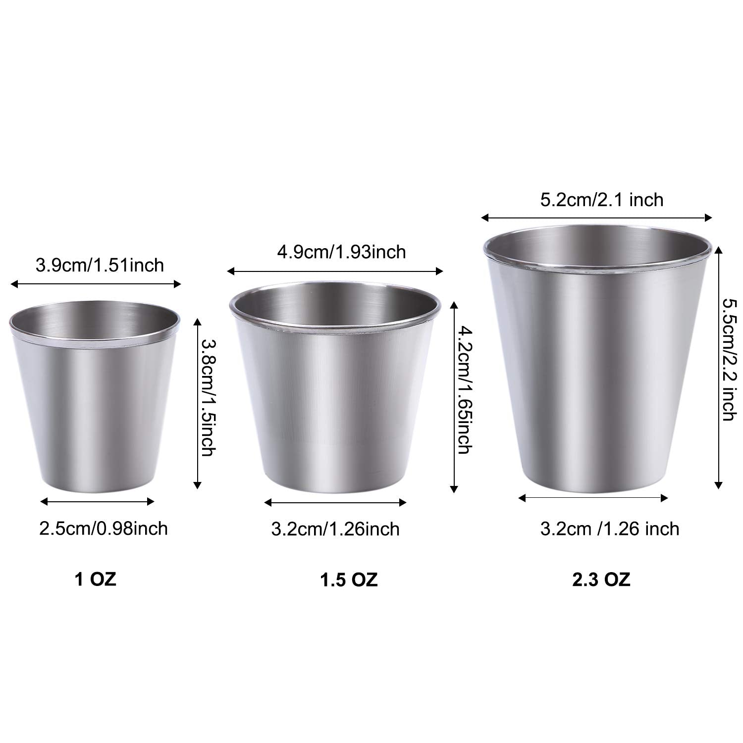 Ruisita 12 Pieces Stainless Steel Shot Cups Stainless Steel Shot Glass Drinking Tumbler (2.3 Ounce/70 Ml)