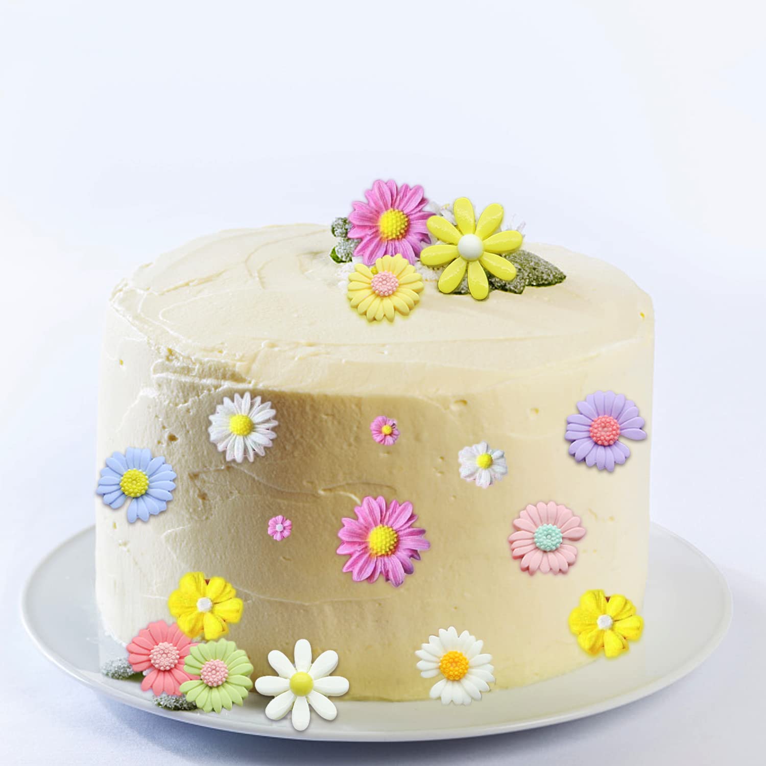 4Pcs Rose Flower Silicone Molds Daisy Chrysanthemum Silicone Molds Small Flower Shapes Fondant Cake Chocolate Molds Polymer Clay