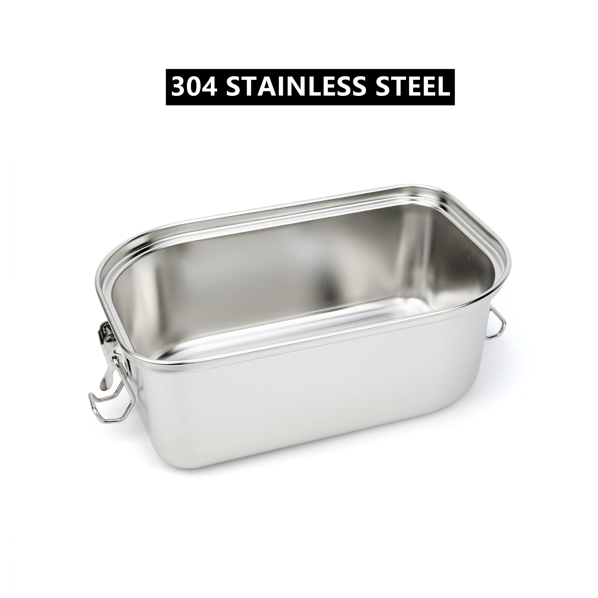 Lunbengo 8.6'' X 5.9'' Stainless Steel Lunch Container Bento Box, Metal Lunch Box, Metal Food Containers Stainless Steel Food Co