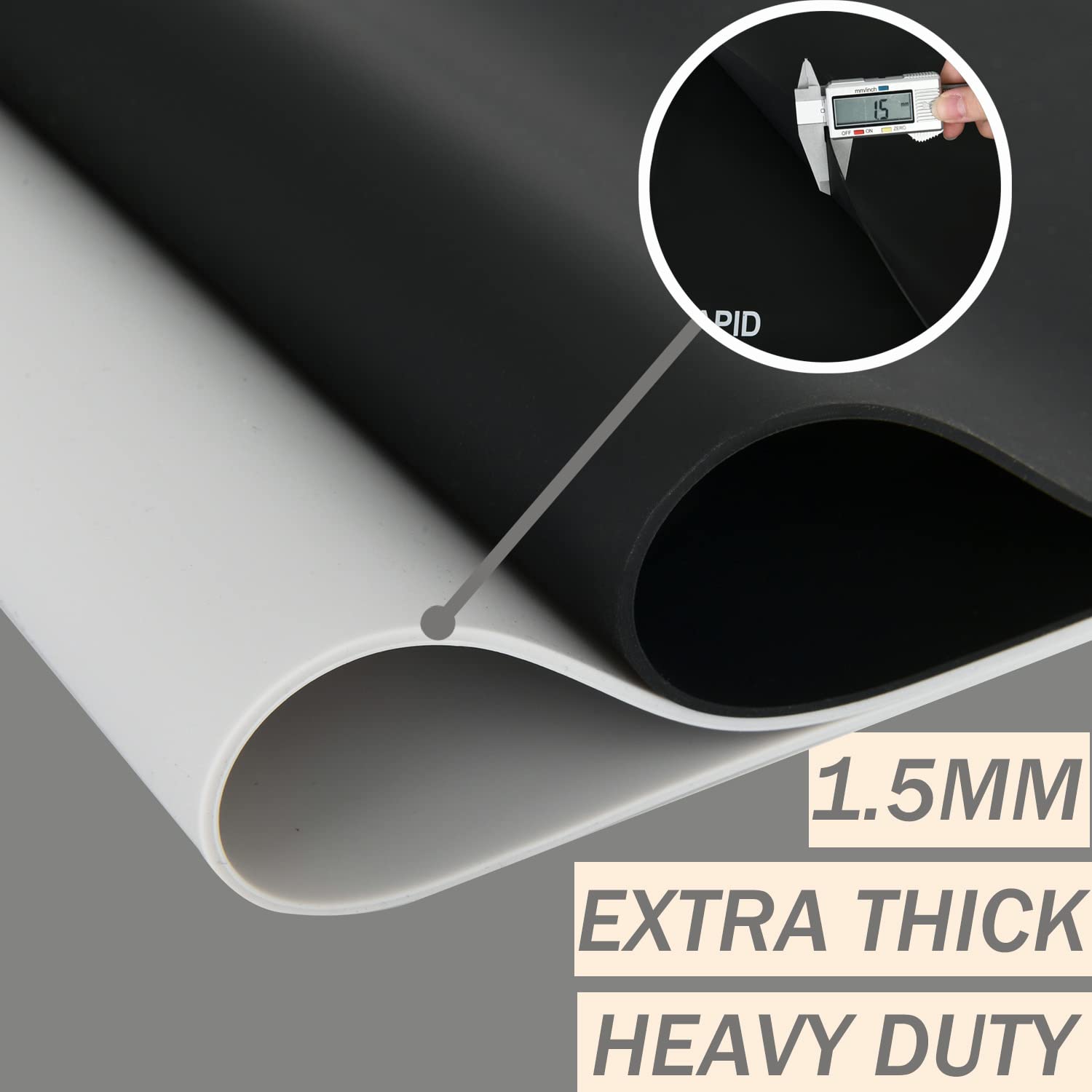 1.5MM Extra Thick Placemats Extra Large Silicone Mat 28'' x 20'' Heat Resistant Mat for Kitchen Countertop Protector  Washable Place Mats Silicone Mats for Kitchen Counter Mat Table Mat  Black  Sapid