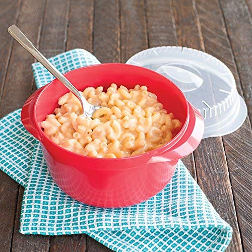 Nordic Ware Microwave Multi-Boiler, 5.5 Cup, Red - Model 68500, Perfect for Quick Cooking and Steaming