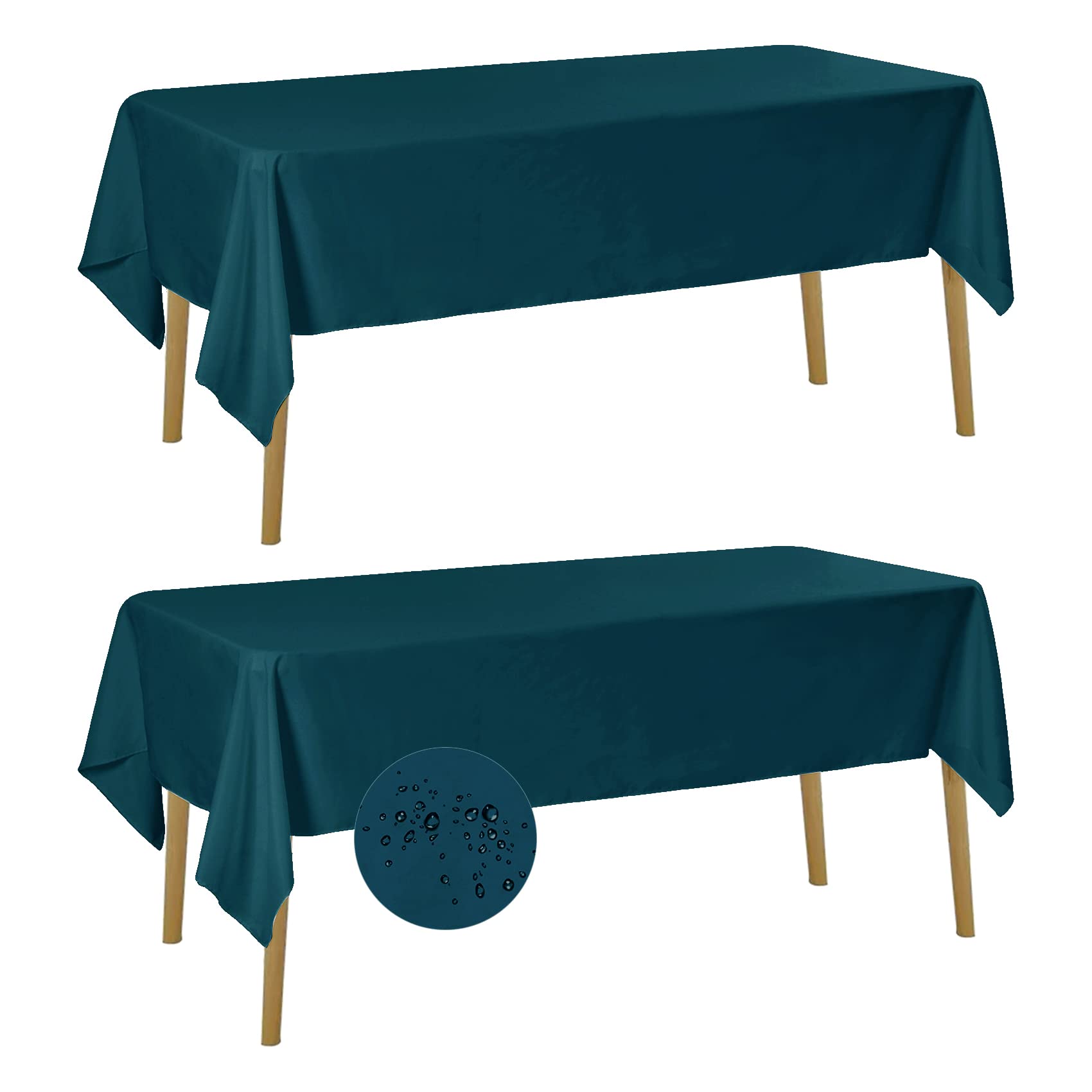 Fokitut 2 Pack Waterproof Rectangle Tablecloth, 60X120 Inch,Stain Resistant And Wrinkle Polyester Table Cloth, Fabric Table Cove