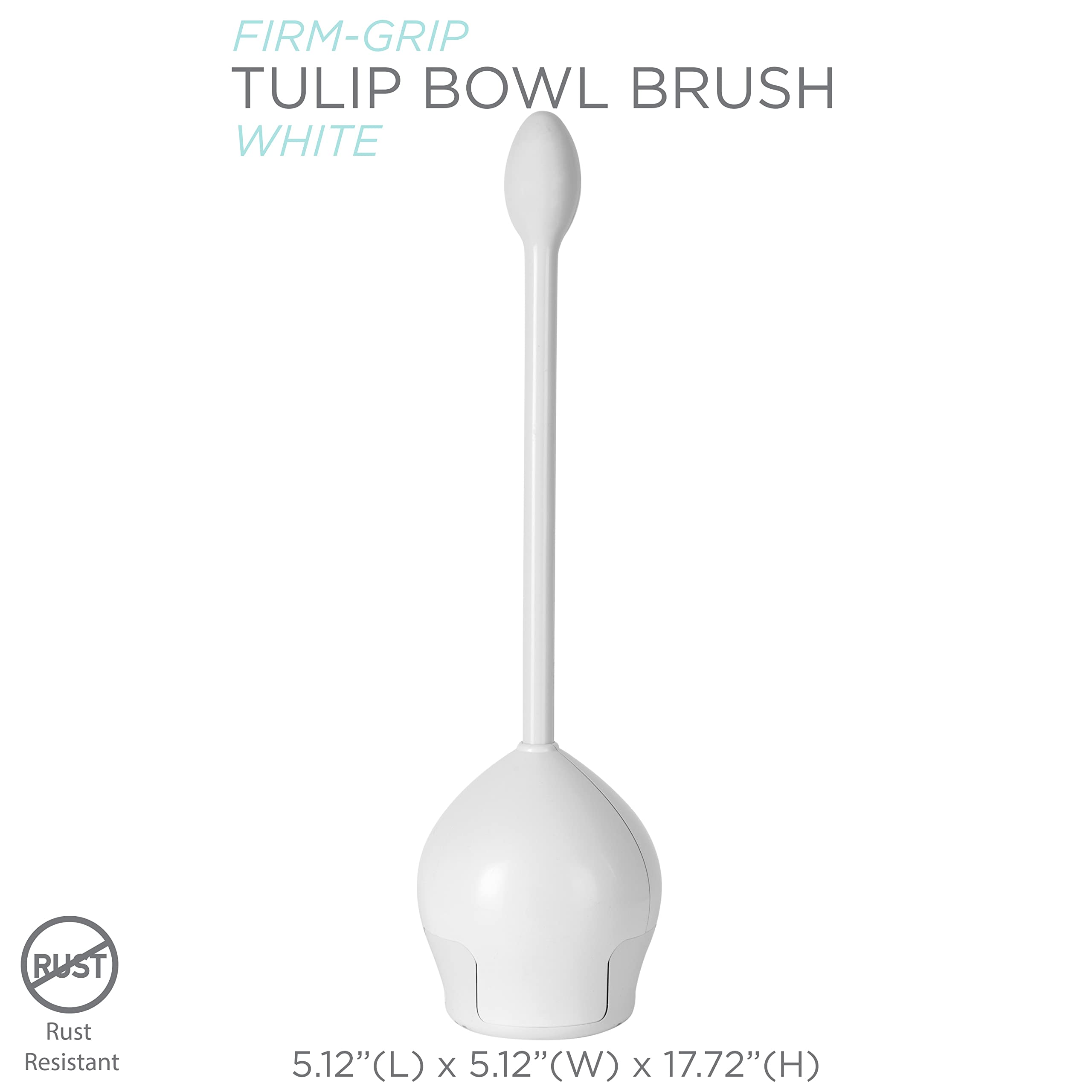 Bath Bliss Tulip Toilet Bowl Brush | Self Closing And Opening | Durable 360 Bristle | Bathroom Cleaning | 1 Pack | White