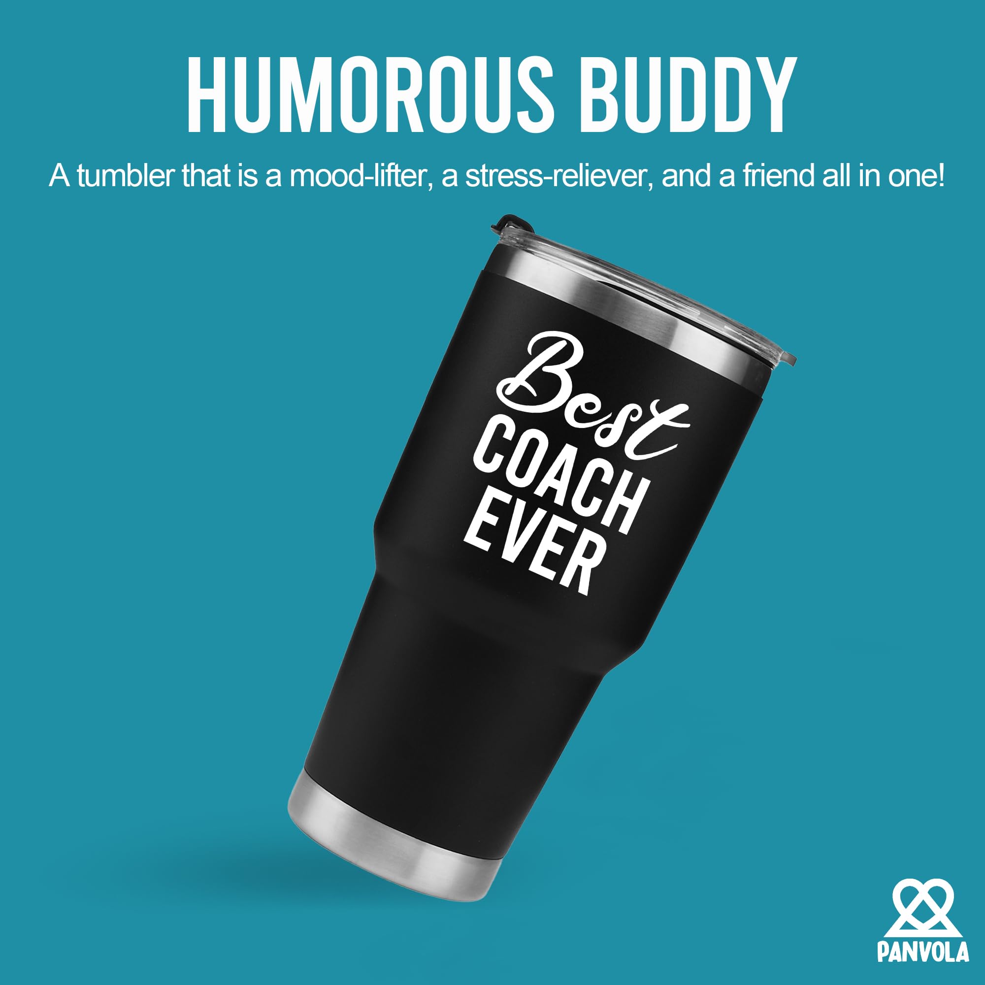 Panvola Best Coach Ever Sports Coach Gifts Soccer Football Baseball Basketball Gym Trainor Mentor From Team Members Students Vac