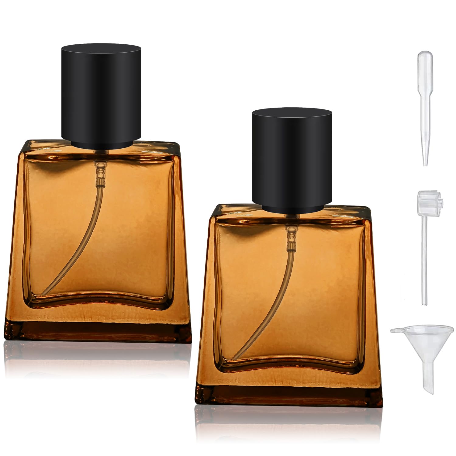 Yerpkefey 2Pack 30Ml/1.0 Oz Colorful Glass Spray Bottle Perfume Atomizer,Travel Refillable Perfume Bottles Empty Cute Spray Bott