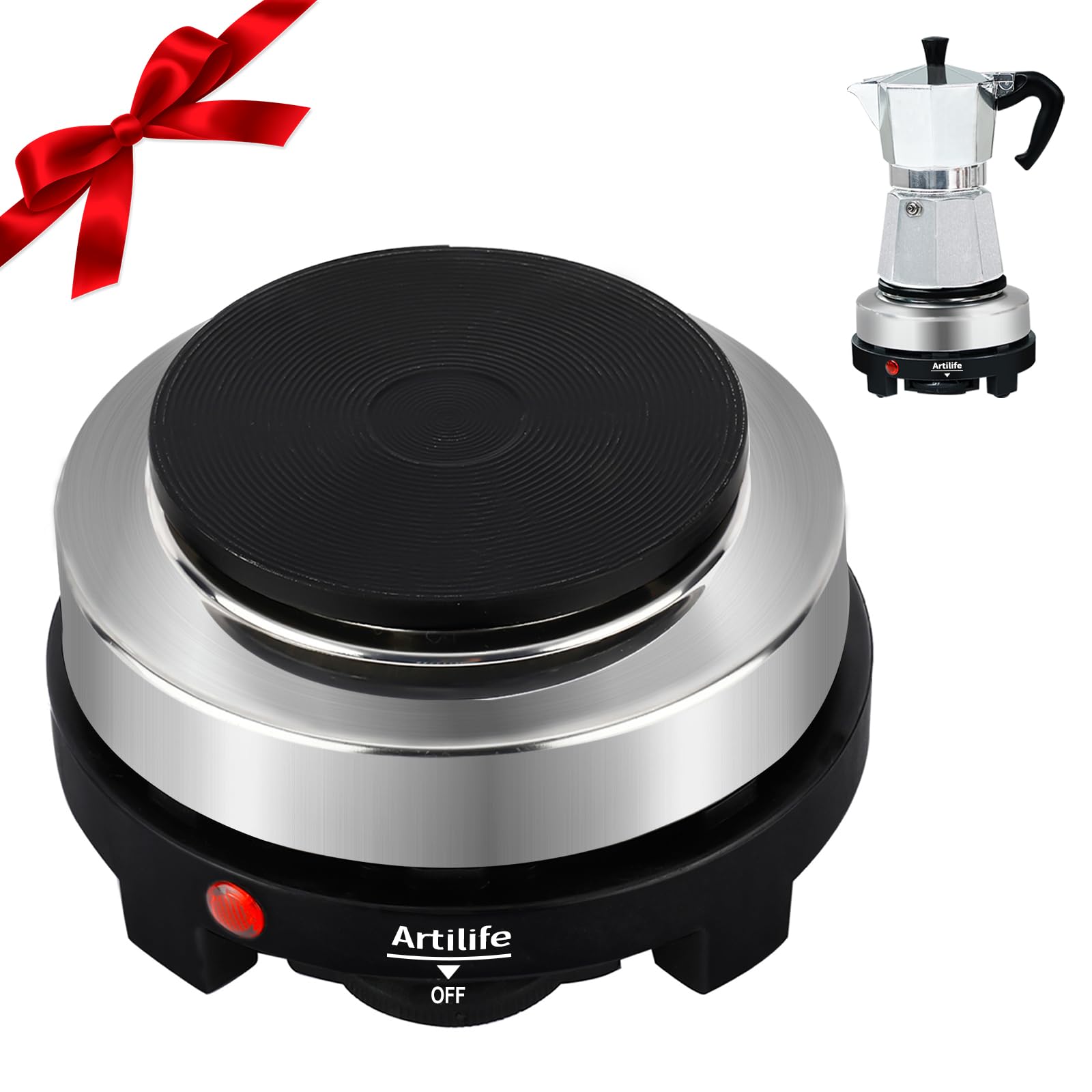 Artilife 500W Small Hot Plate Mini Hot Plate,Artilife 500W Small Electric Hot Plate,Mini Stove Electric Portable Stove Kitchen C