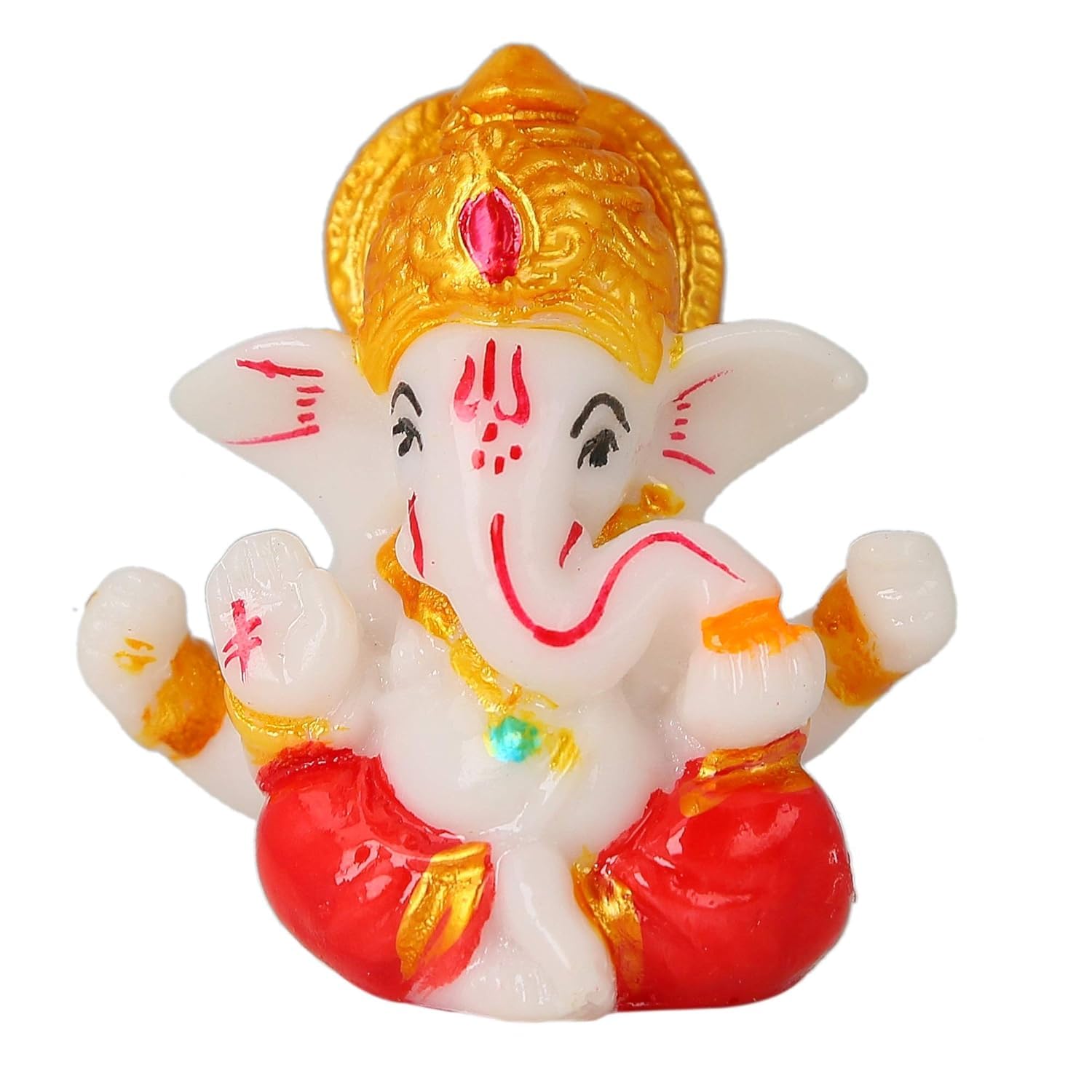 Rr Crafts Lord Ganesh Idol For Car Dashboard - Small Ganesh Idol | Ganesh Ji Murti | Cute Ganesha | Ganesh Idol Showpiece For Ho