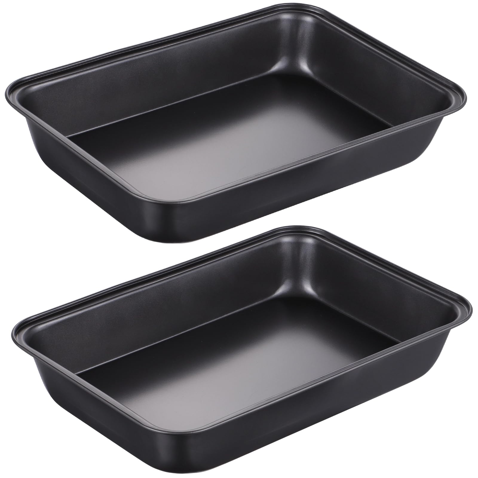 Lnrueg Lasagna Pan 2 Pcs  1172 inch Rectangular Deep Cake Brownie Pan with Stainless Steel Core & Non Stick Coating  for B