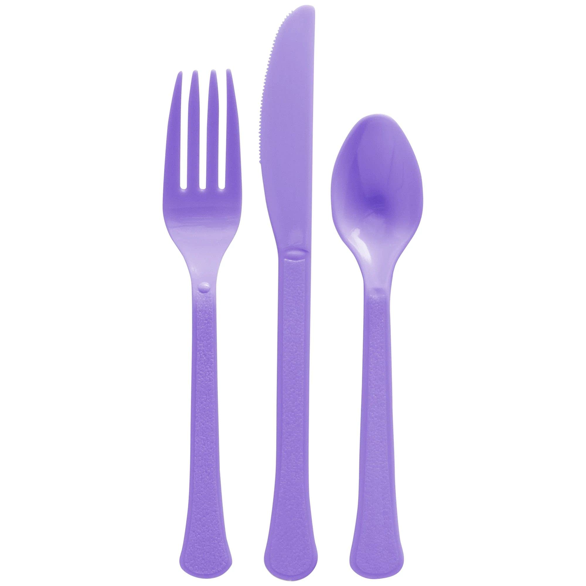 New Purple Plastic Heavy Weight Assorted Cutlery (200 Count) - Premium Disposable Plastic And Sturdy Cutlery, Perfect For Home U