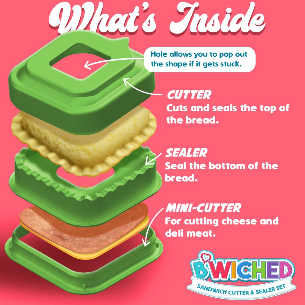 Sandwich Cutter And Sealer - Crustless Sandwich Maker - Cut And Seal - Great For Lunchbox And Bento Box - Boys And Girls Kids Lu