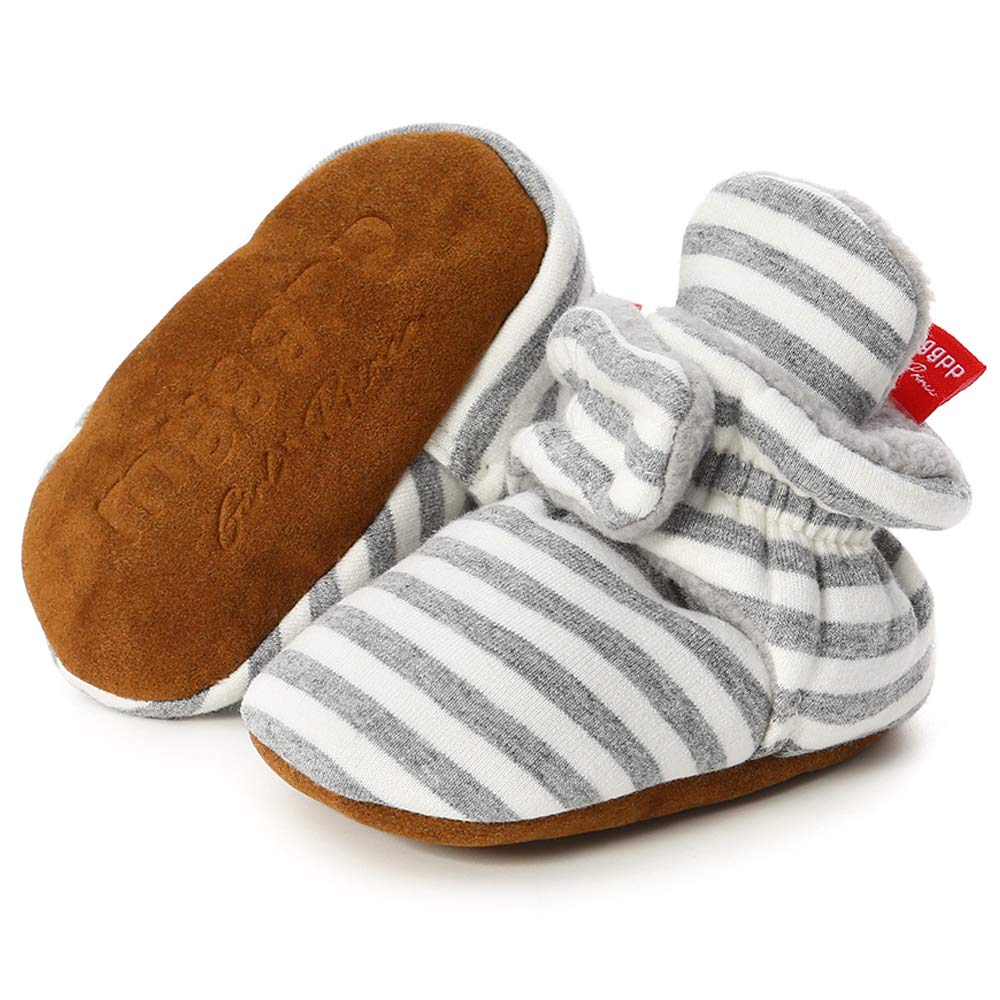 Babelvit Newborn Baby Boy Girl Soft Fleece Booties Stay On Infant Slippers Socks Shoe Non Skid Gripper Toddler First Walkers Win