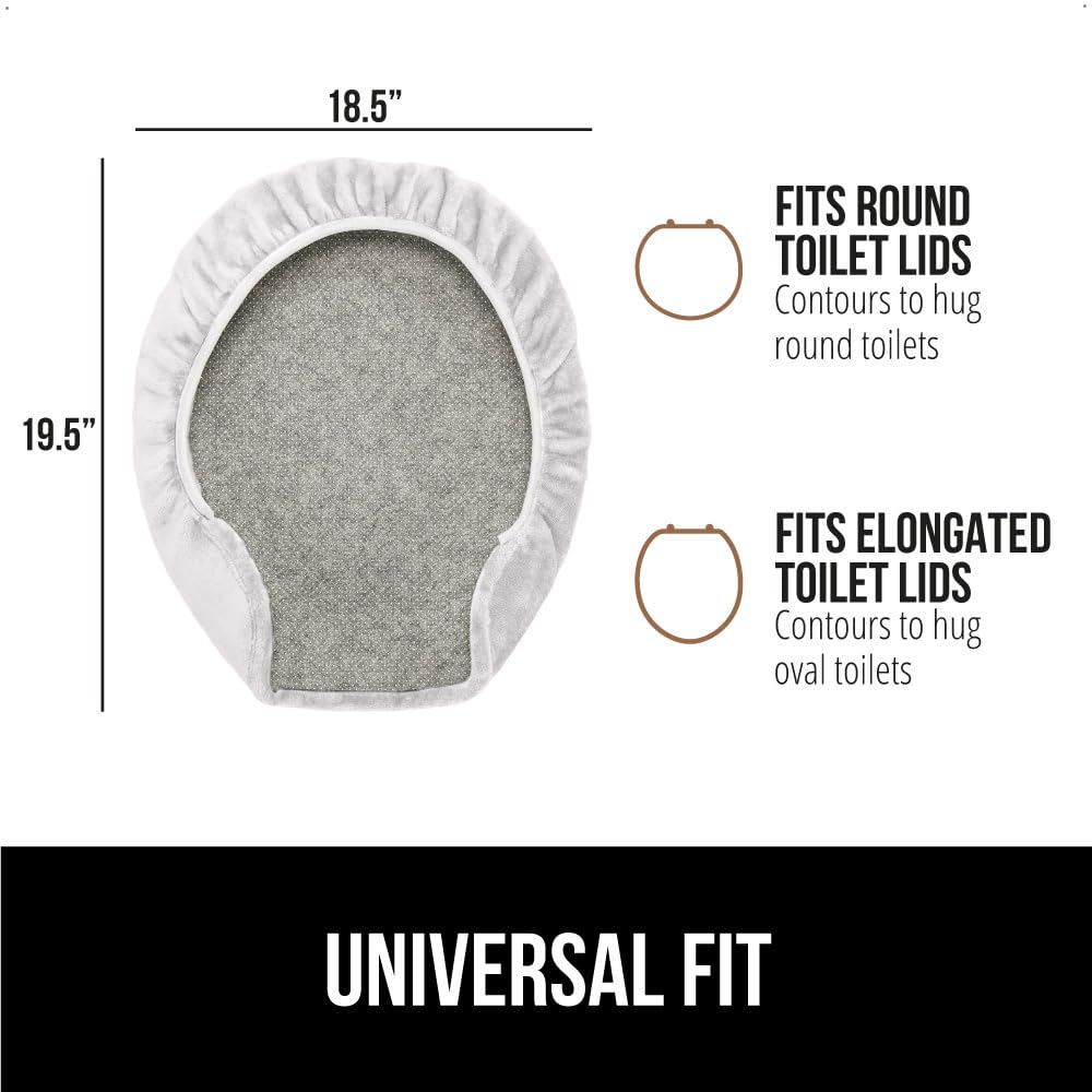 Gorilla Grip Memory Foam Toilet Lid Seat Cover, Stays In Place Elastic Edges, Soft Velvet Bathroom Covers, Universal Fit For Sta