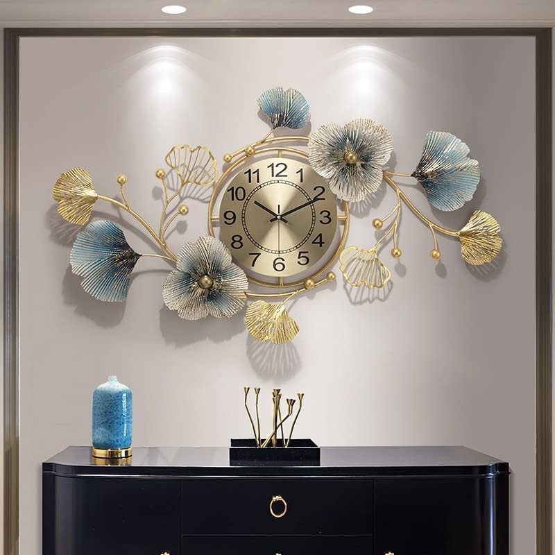 Rizik Store  Metal Wall Hanging Floral Handmade Analog Wall Clock Multicolor Ticking Sound For Bedroom/Drawing Room/Hall/Dining 