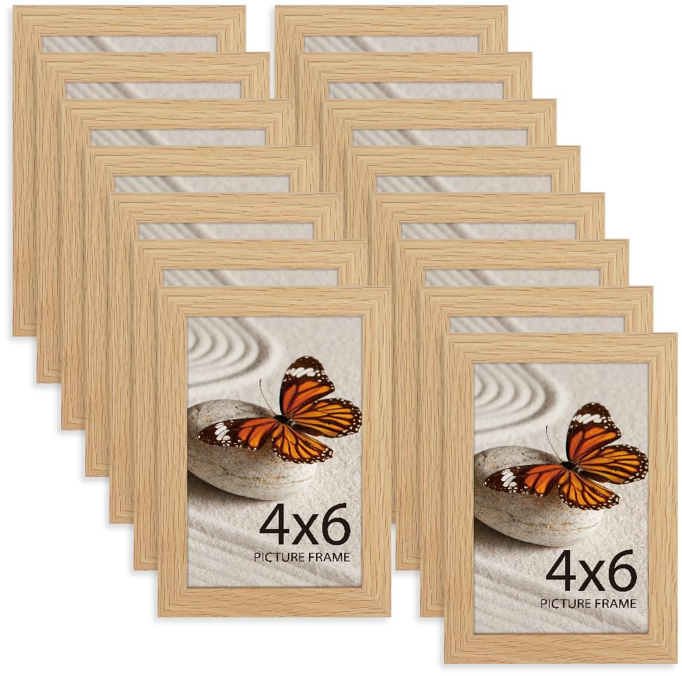 Memory Island 4X6 Photo Frames For Wall And Tabletop Display, 4 By 6 Gold Picture Frames With Hd Plexiglass, Set Of 15